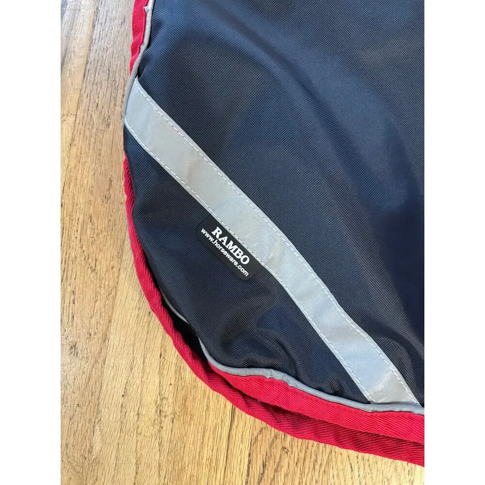 Horseware Ireland RAMBO Waterproof Rain Navy Red Dog Coat Jacket, XL